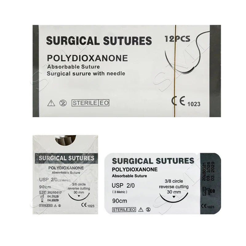 Pet Surgical Sutures PGA PDO Sterile Absorbable Non Removal – 14 Colors