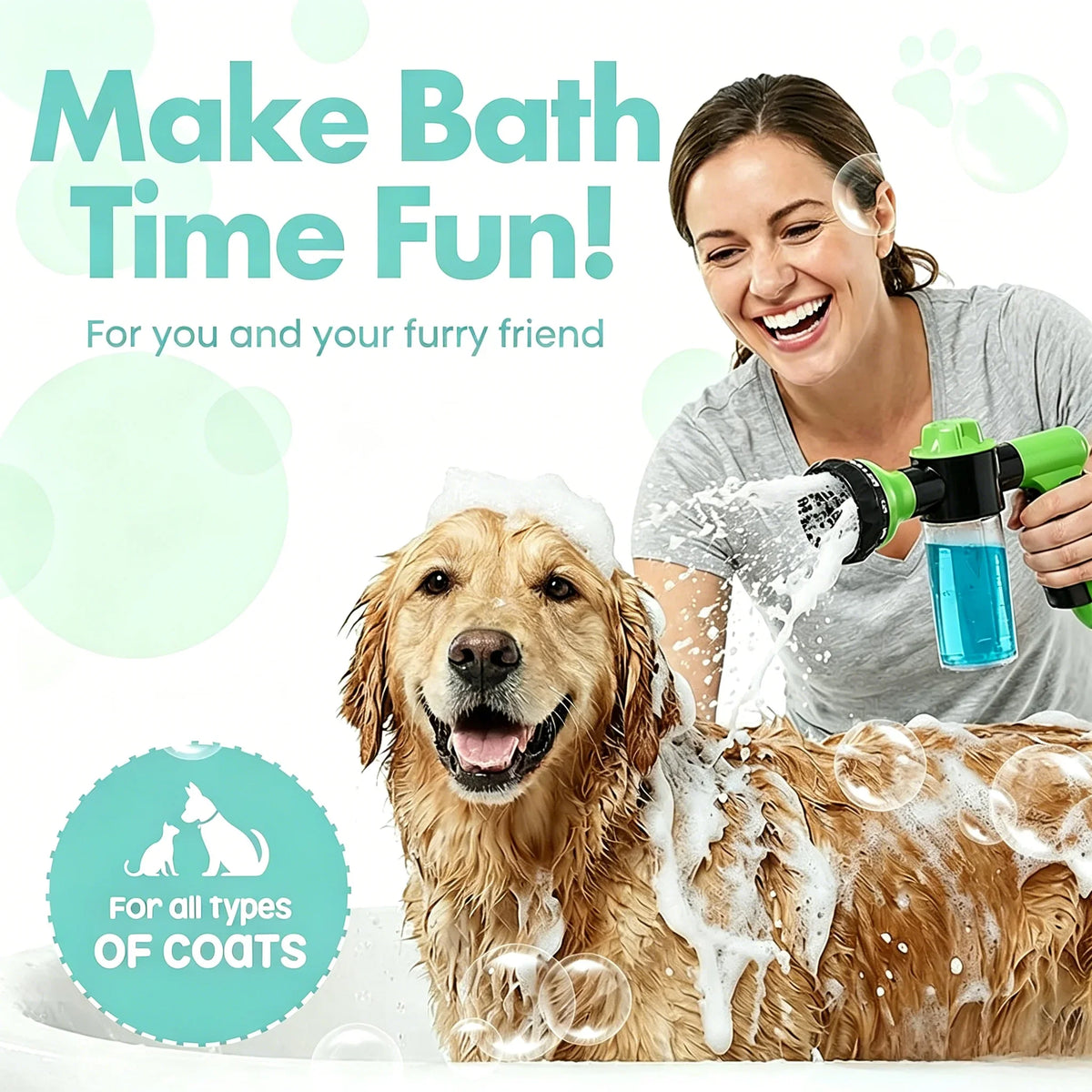 2 in 1 Dog Bathing Sprayer with Built-in - MyPetDollar.com