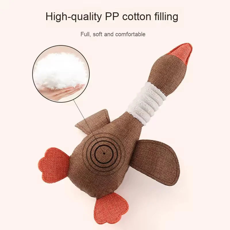 Eco - Friendly Plush Duck Dog Toy with - MyPetDollar.com