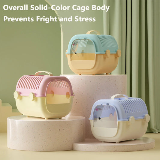 Hand Carry Pet Enclosure, Luxury Villa Hamster Bird Travel Carrier, Portable