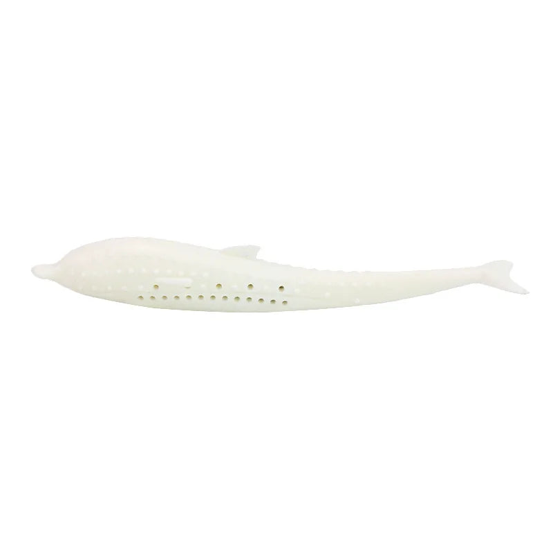 Cat Teeth Brushing Plaything Cleaning Stick Fish Shaped Silicone