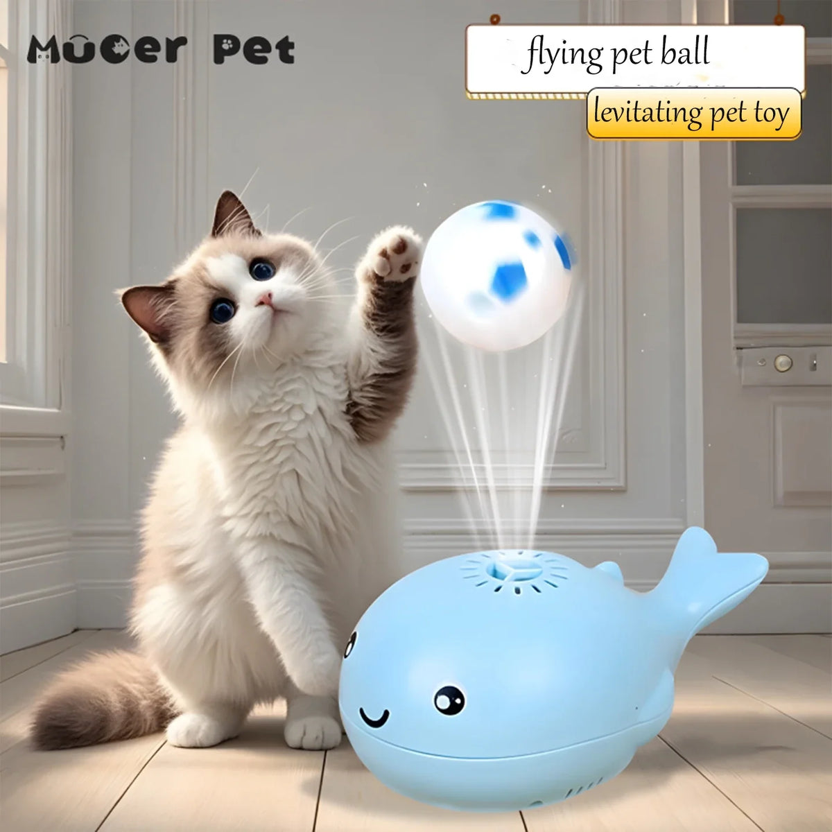 Electric Whale Floating Ball Cat Toy | - MyPetDollar.com