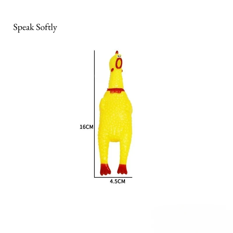 Screaming Chicken Dog Toys,Yellow Rubber - MyPetDollar.com