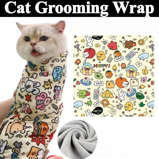 Cat Grooming Wrap Self-Adherent Cat Swaddle - MyPetDollar.com