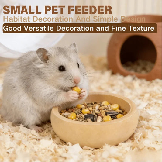 2Pcs Natural Wooden Hamster Food Bowl Set – - MyPetDollar.com
