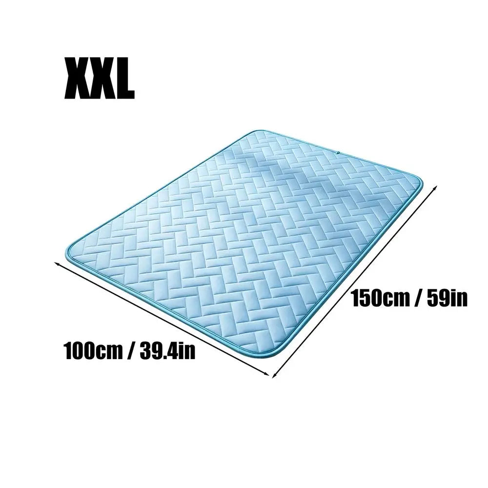Foldable Pet Cooling Mat Ice Silk Cold Pad