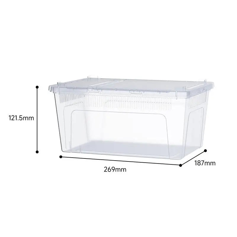 Clear Plastic Reptile Terrarium Ventilated Breeding Box – 6 Colors