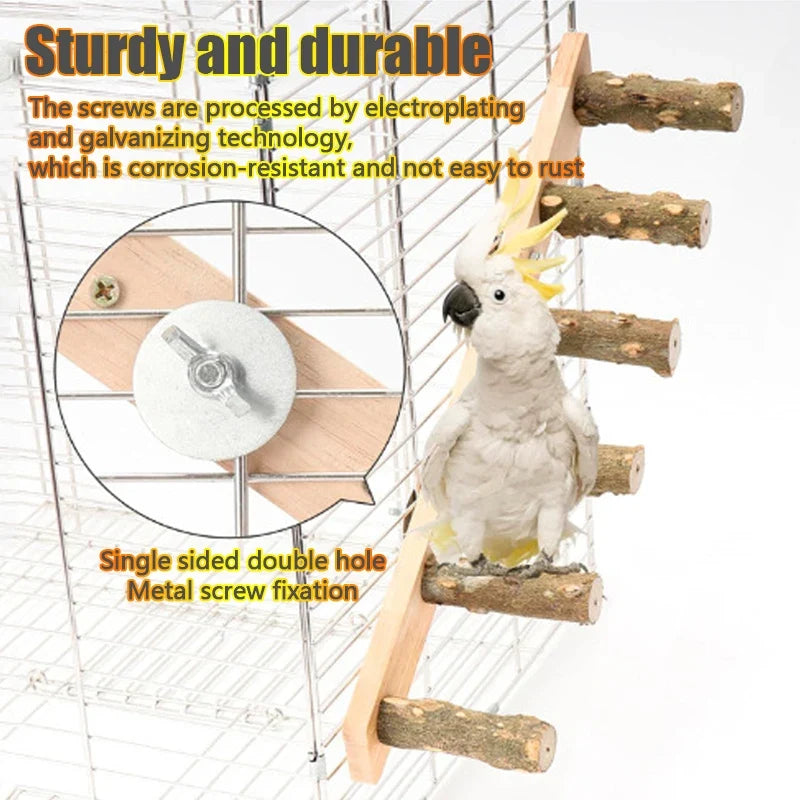 1PC Wood Ladder Pet Interactive Bird Parrot - MyPetDollar.com