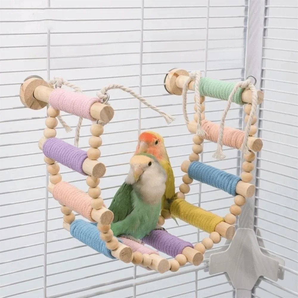 5/8/10 Steps Bird Cotton Rope Ladder Hanging - MyPetDollar.com