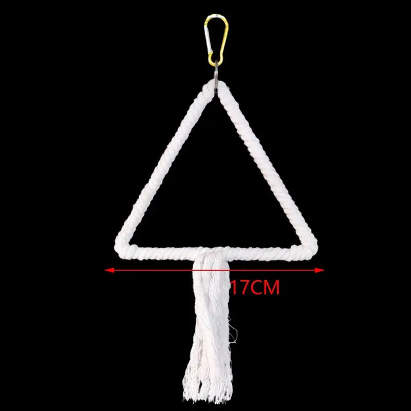 Parrot Cage Swing Toy Round Triangular Iron Wire Cotton Thread – 13 Colors