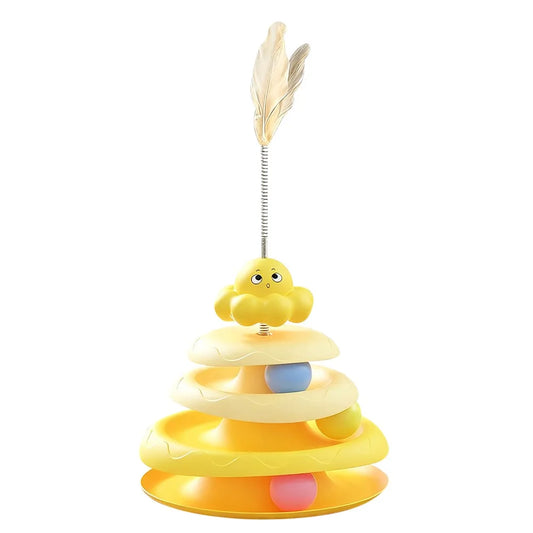 Interactive Turntable Cat Toys 4-Tier Ball - MyPetDollar.com