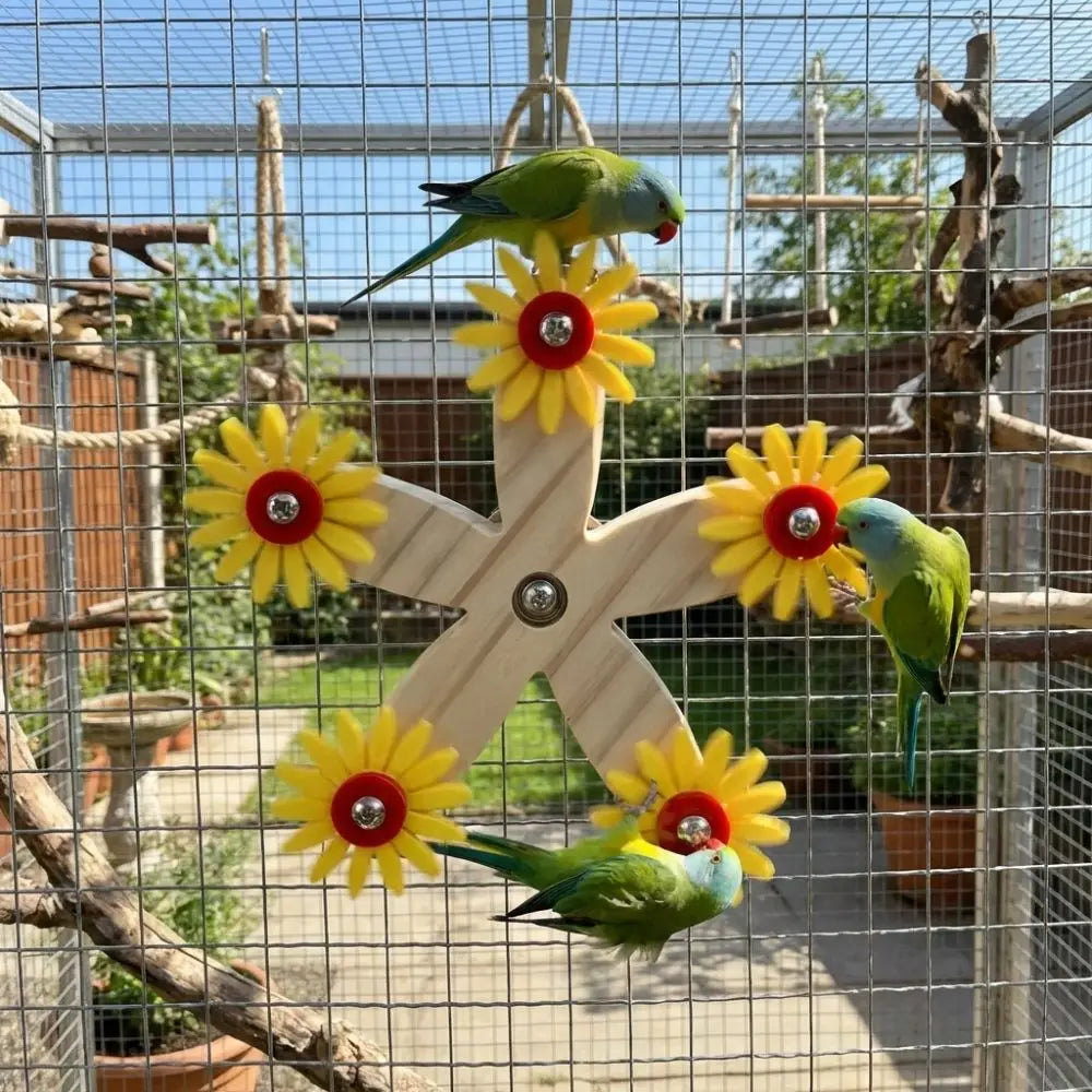 Bite-Resistant Wooden Parrots Ferris Wheel - MyPetDollar.com