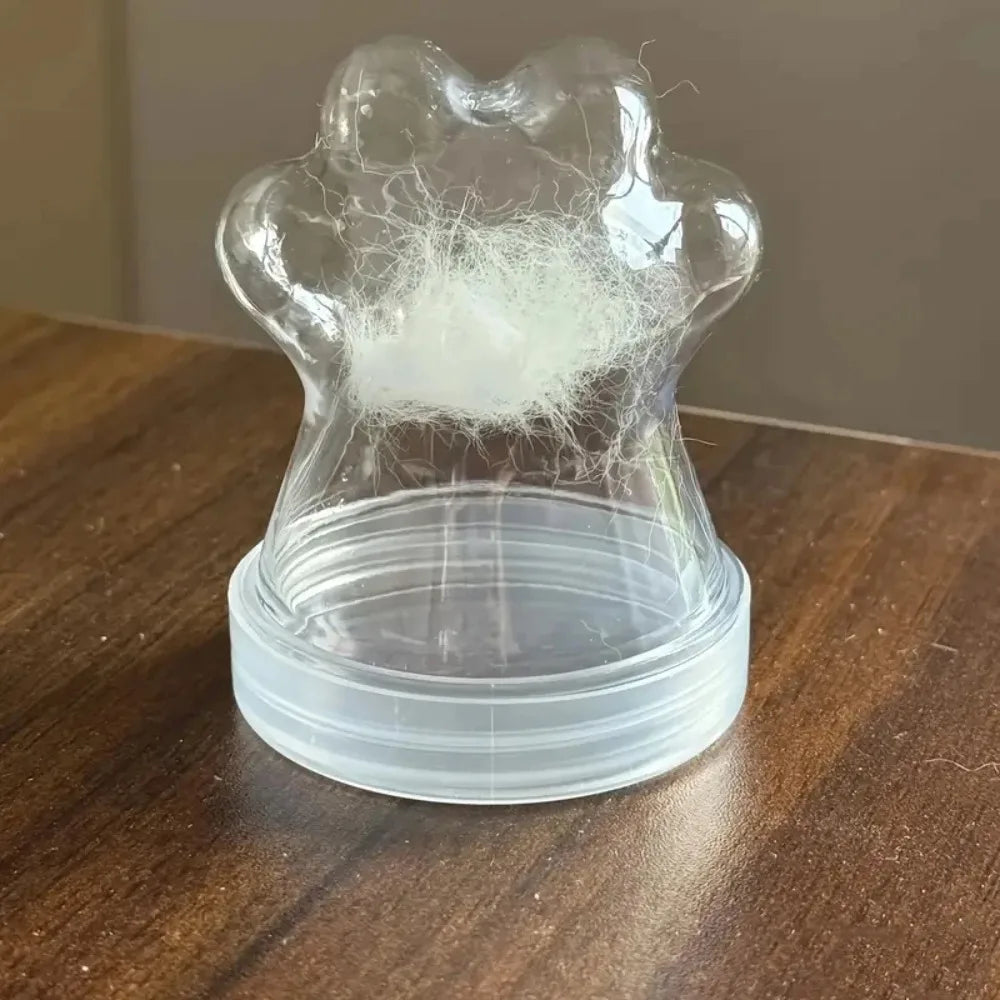 Clear Pet Fur Memorial Bottle Cute Cat Paw Shape Candy Jar