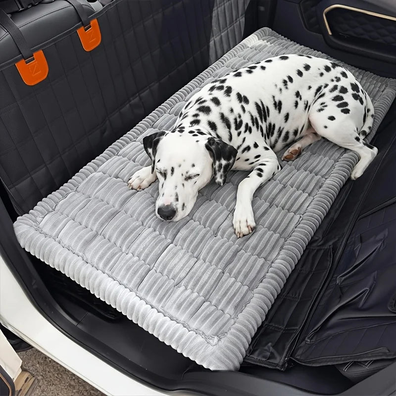 All-Season Soft Striped Plush Car Dog Bed - MyPetDollar.com