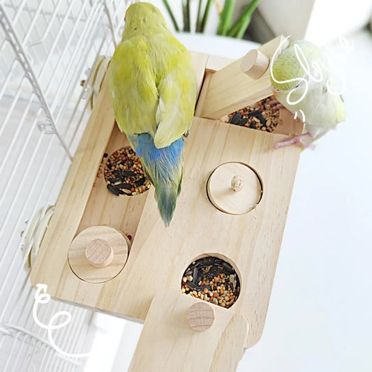 Wooden Bird Foraging Puzzle Toy Parrot - MyPetDollar.com