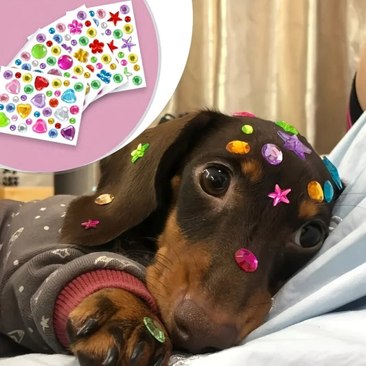 4Pcs Pet Rhinestone Stickers, Random Colors, - MyPetDollar.com