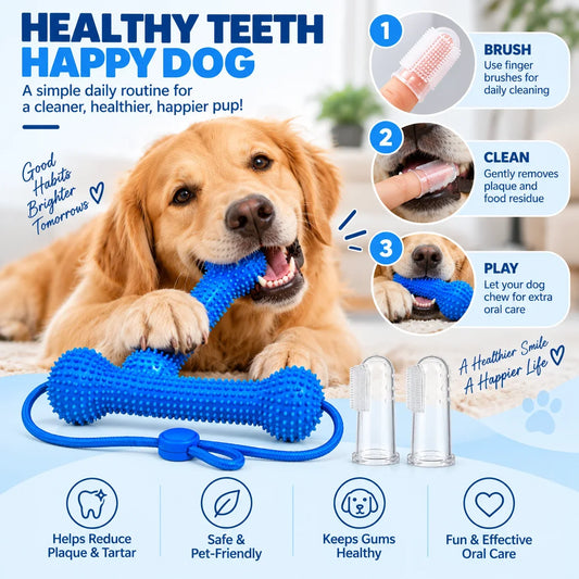 3Pcs Set Dual‑Action Dog Dental Chew Toy - MyPetDollar.com