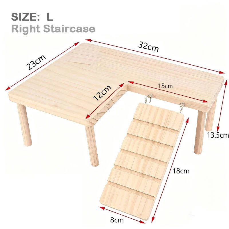 Hamster Wooden Sturdy Platform Jumpingboard Playground – 6 Colors