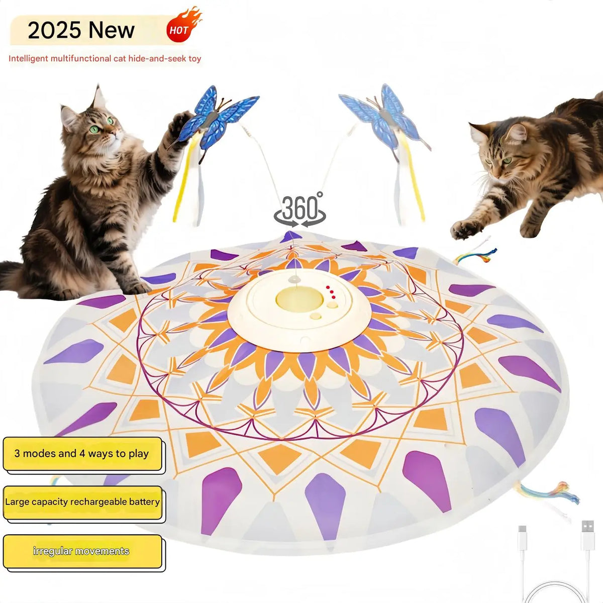 USB Rechargeable Interactive Cat Teaser Toy - MyPetDollar.com