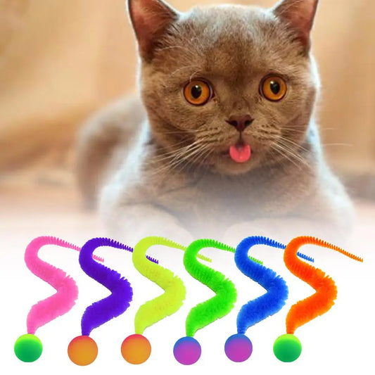 Interactive Cat Teaser Colorful Toy Bouncy Ball
