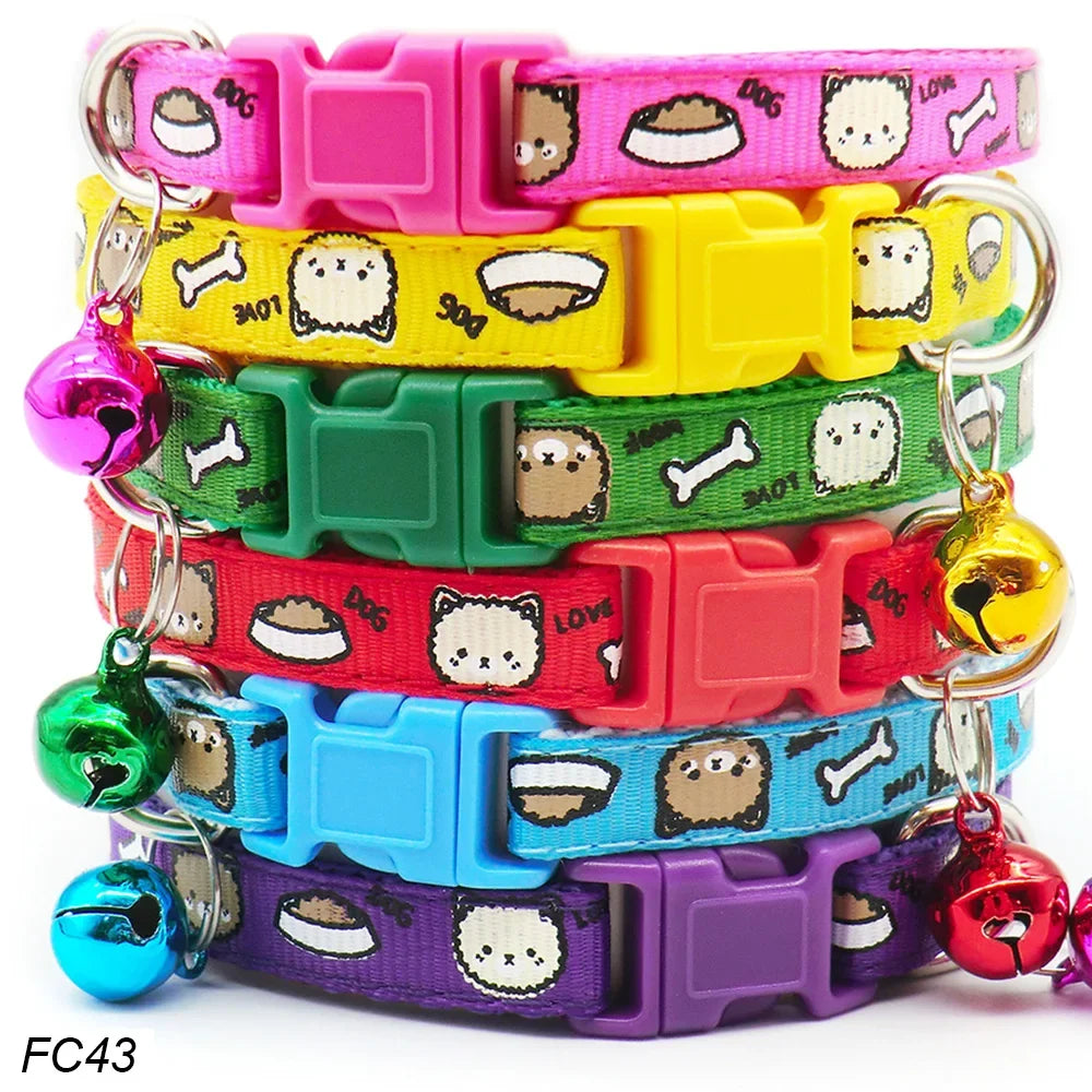 100Pcs Dog Collar With Bells Adjustable - MyPetDollar.com