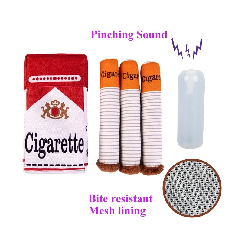 Stuffed Raw Dog Bite Toy Joint Cigarette Case Plush Cigar