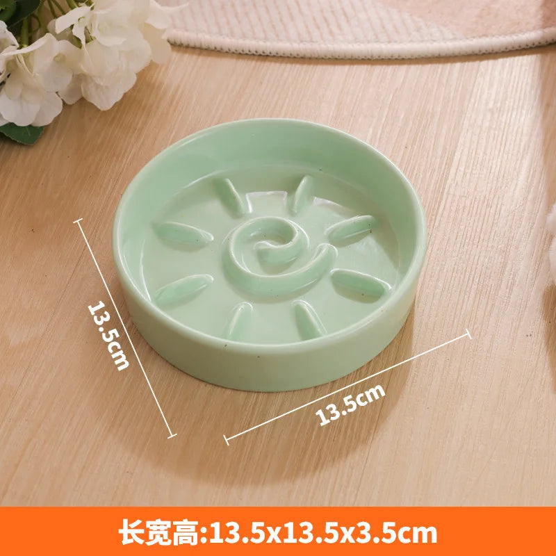 Pet Slow Food Dish,cat Bowl Prevent Tipping Over the Cats