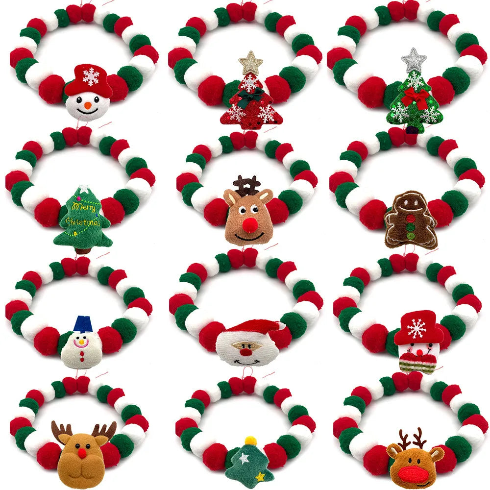 12pcs Christmas Pet Dog Bow Tie Hair Ball - MyPetDollar.com