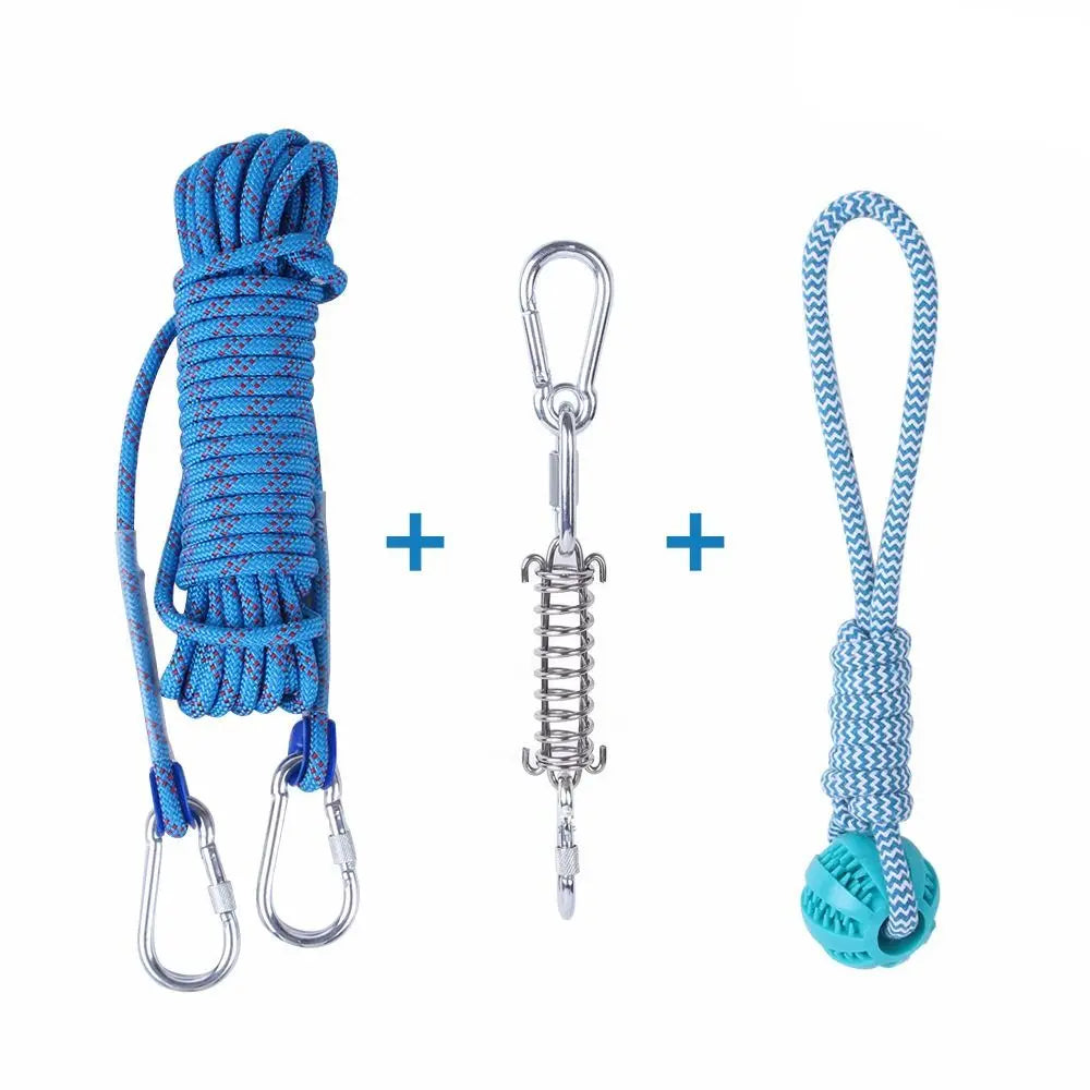 Bite Resistant Dog Spring Pole Toys 5m Cotton Rope – Dog Supplies