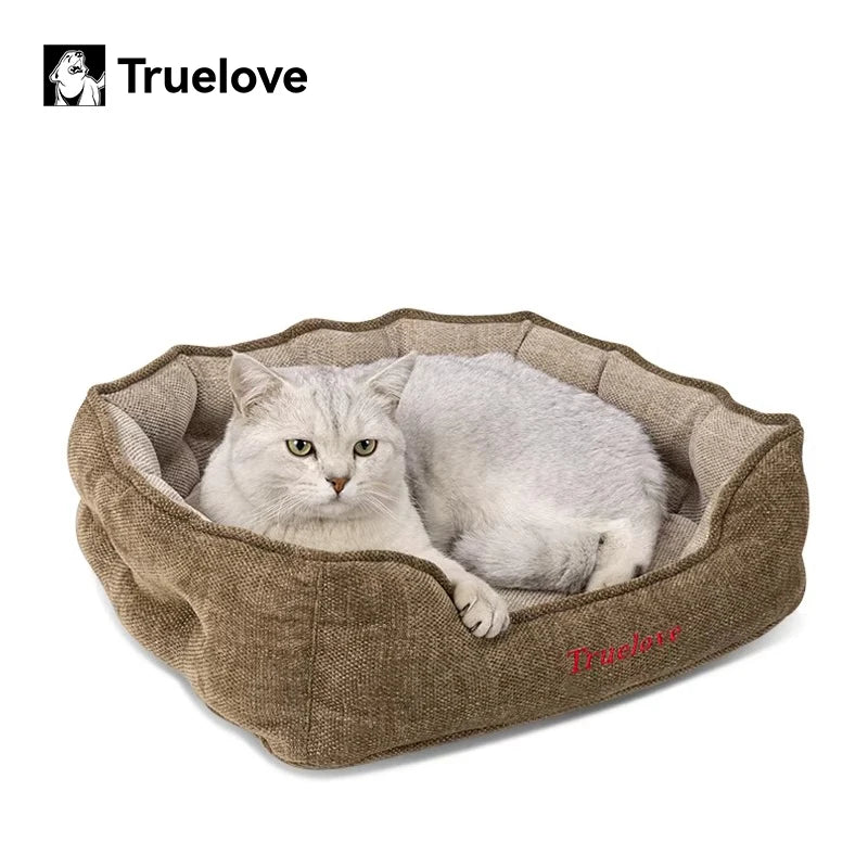 Truelove Washable Plush Dog Bed Round Pet - MyPetDollar.com