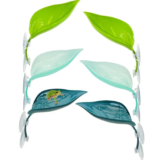 6PCS Reptile Leaf Ledge Set 3 Colors Suction - MyPetDollar.com