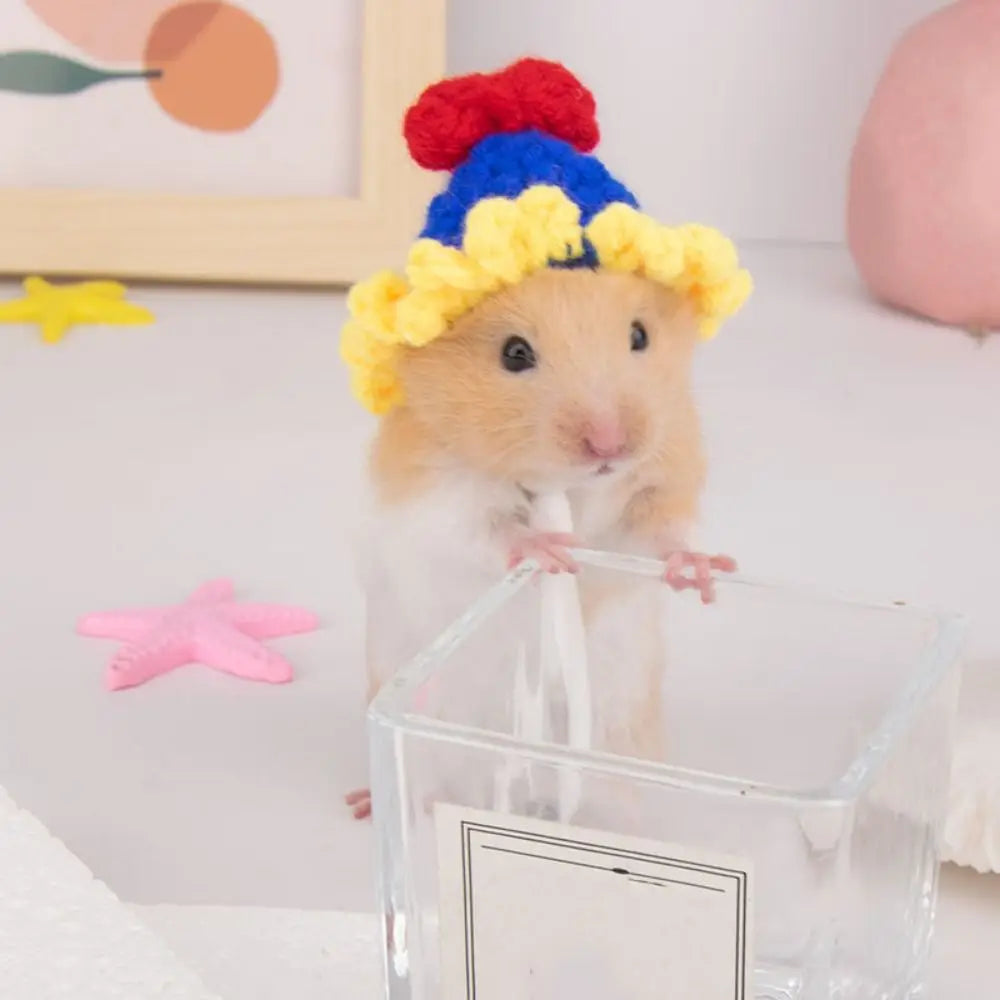 Portable Cartoon Hamster Hat Handmade Soft Pet Knitted – Small Pet Supplies