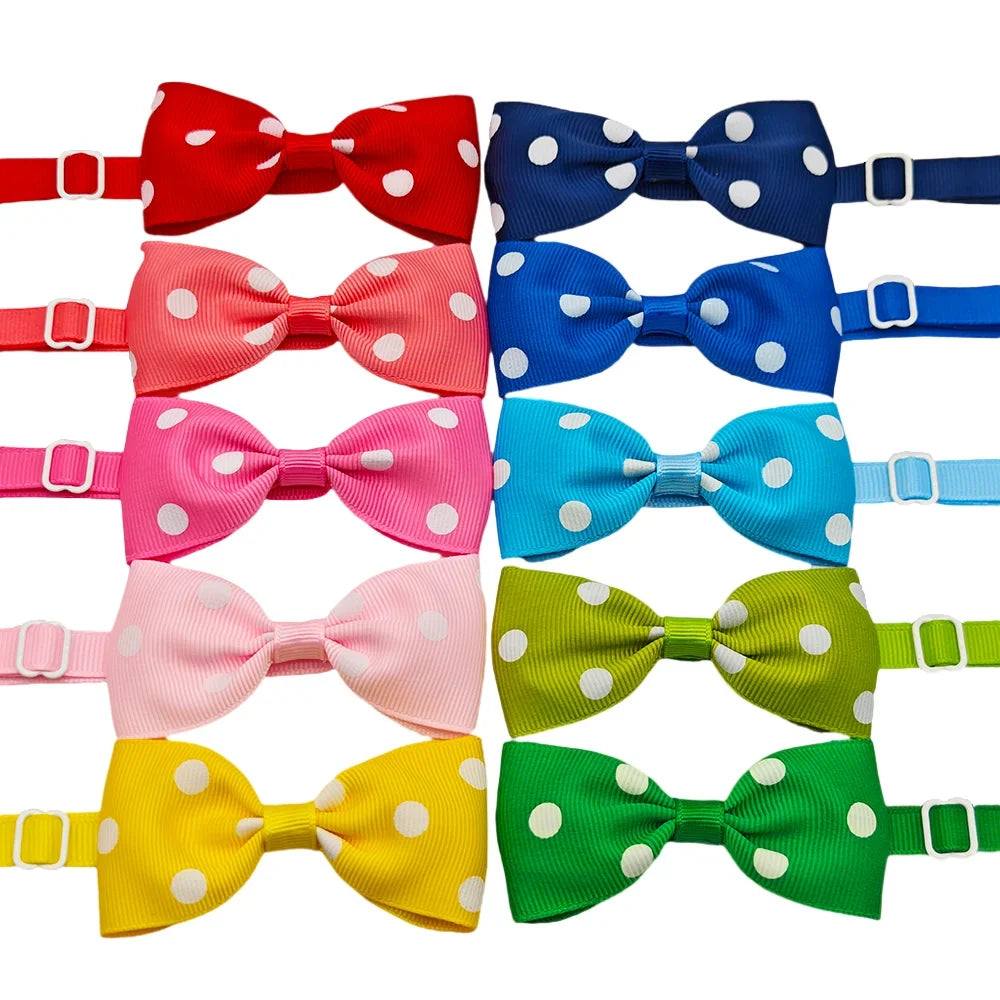 10pcs Ribbon Bow Ties For Dogs Adjustable - MyPetDollar.com