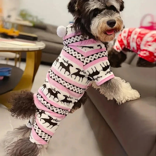 1pc Pet Christmas Reindeer Graphic Pajamas - MyPetDollar.com