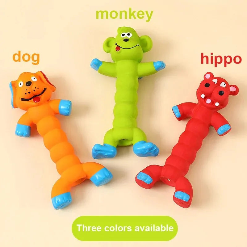 Dog Chew Toy Monkey Hippo Shaped Rubber Pet - MyPetDollar.com