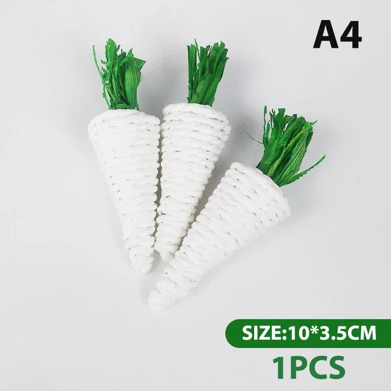 Hamster Rabbit Chew Plaything Bite Grind Teeth Corn Carrot Woven