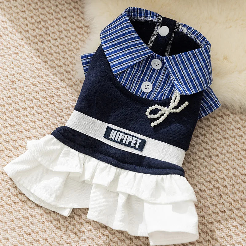 Pet clothes college pleated skirt teddy bear - MyPetDollar.com
