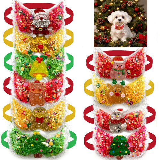50/100pcs Cute Christmas Small Dog Bowties - MyPetDollar.com