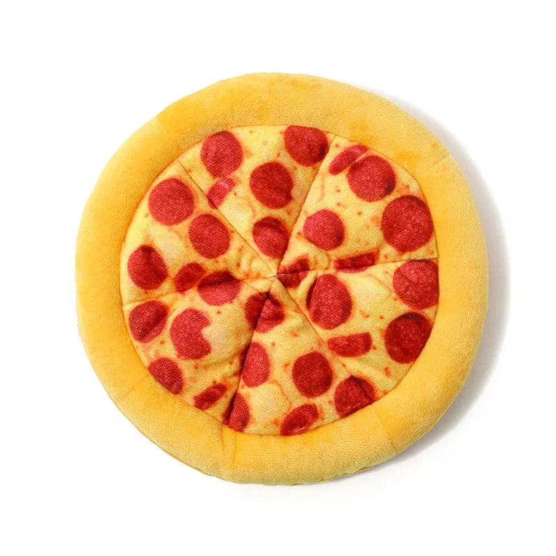 Dog Toy Plush Pizza Shape Pet Squeaky Sound
