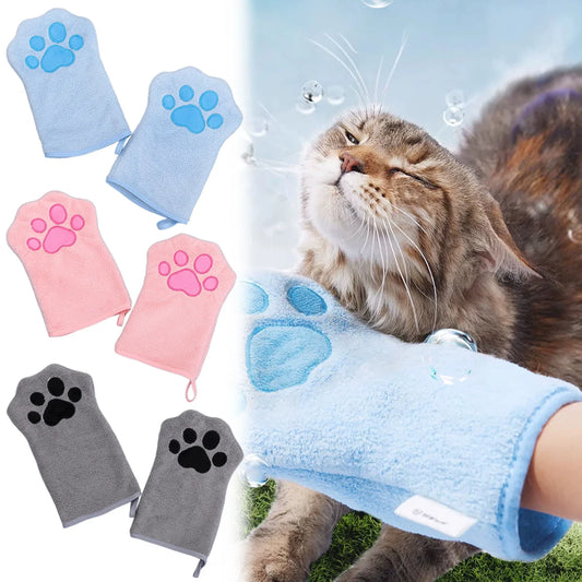 Pet Drying Towel Glove Cats Dogs Grooming - MyPetDollar.com