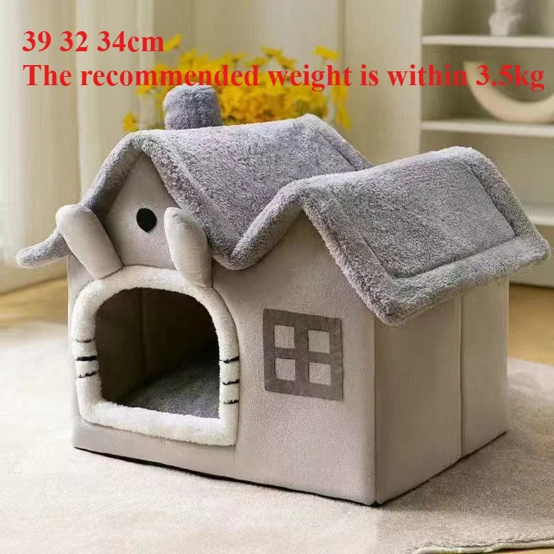 Warm 3kgFoldable Puppy House Small Dog Crate Bed