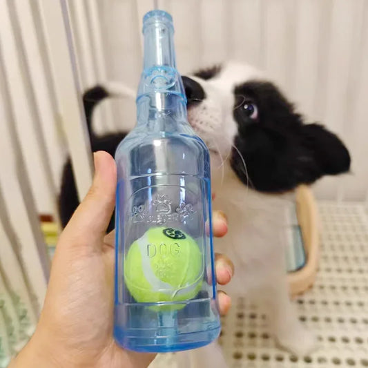 Dog Chew Toy Squeaky Silicone Beer Bottle - MyPetDollar.com