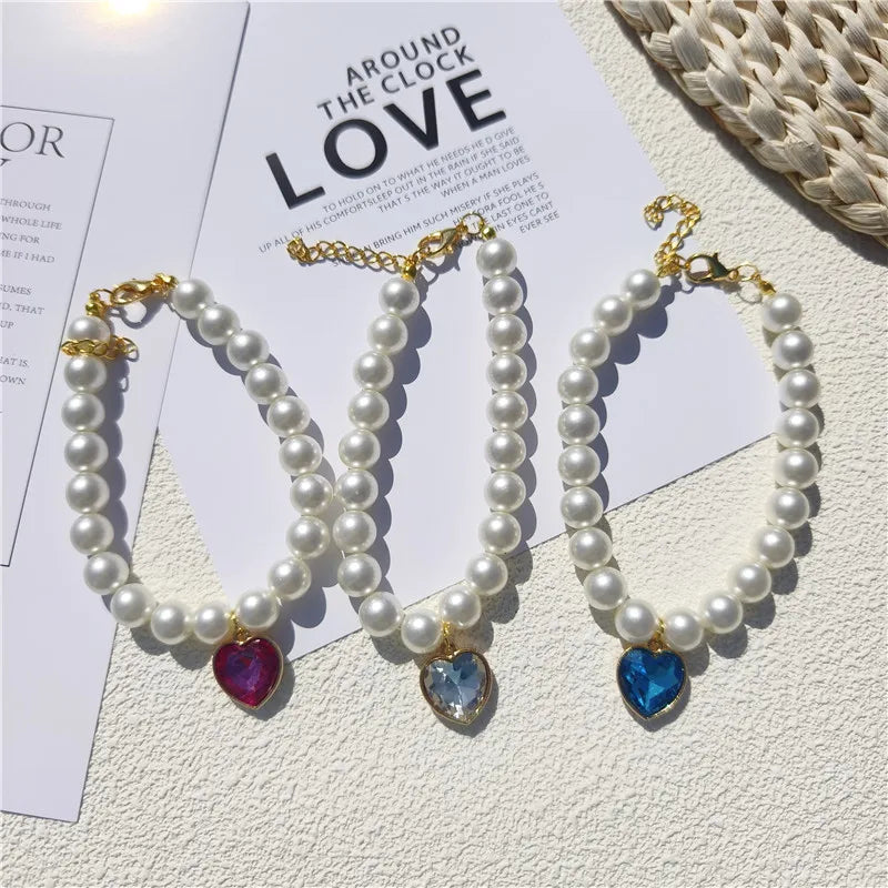 Fashion Luxury Beaded Pearl Pet Choker Multi - MyPetDollar.com
