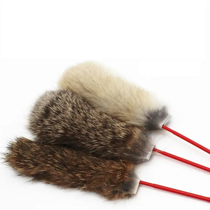 1 Plush Tail Cat Toy Stick Wand – 2 Colors