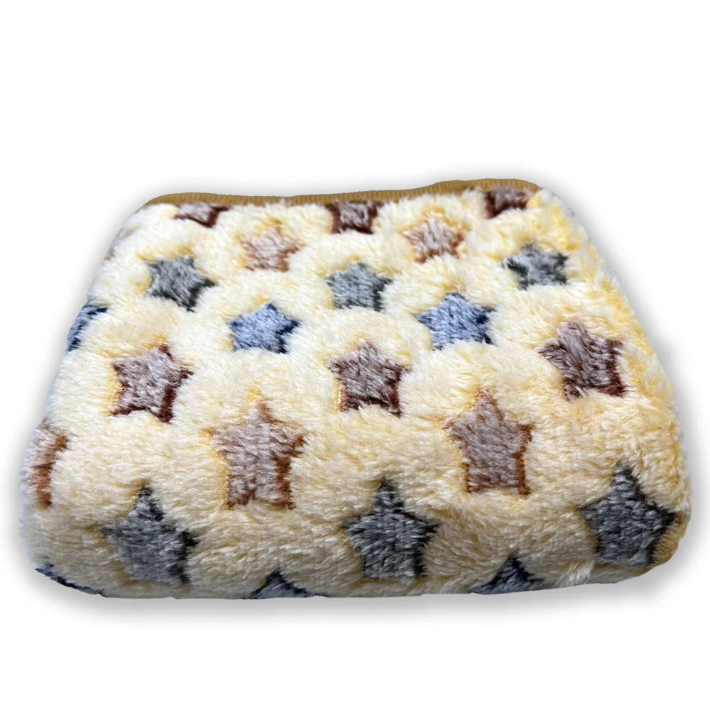 Coral Fleece Pet Blanket Warm Paw Print Dog - MyPetDollar.com