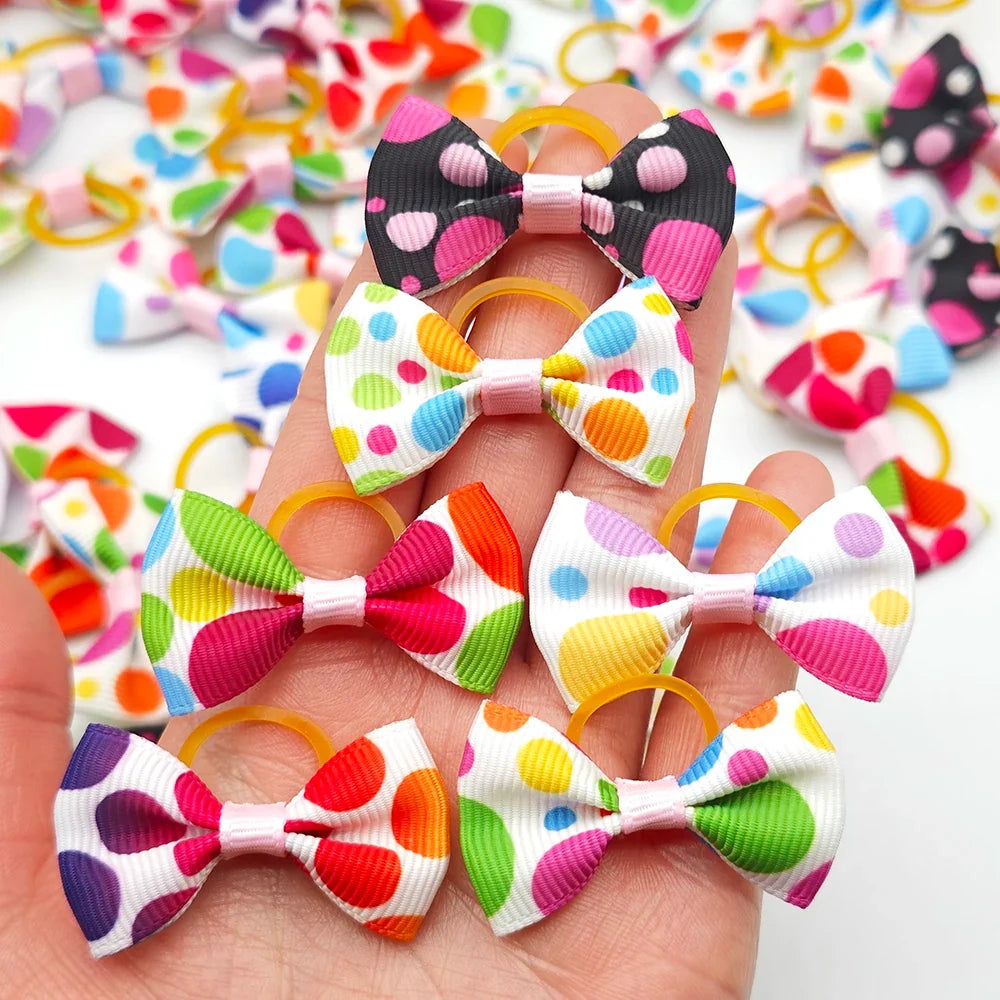 100pcs Cute Pet Hair Bows 100% Handmade - MyPetDollar.com