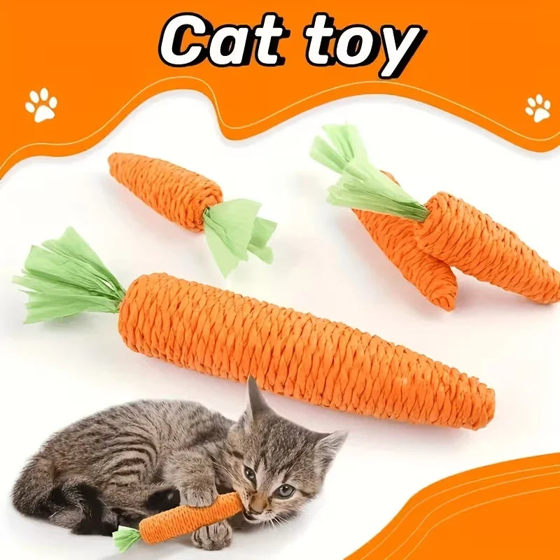 Carrot-Shaped Cat Chew Toys–Durable,Safe for - MyPetDollar.com