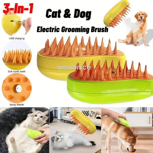 Electric Dog Steamer Brush Grooming 3 in 1 - MyPetDollar.com