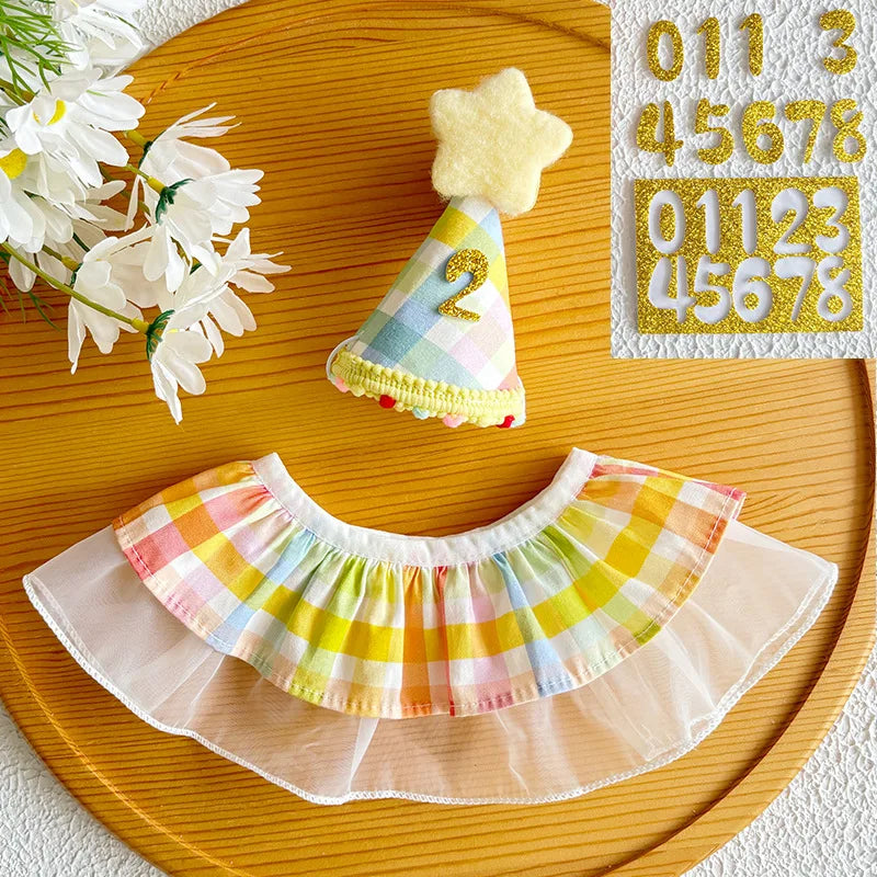 Dog Birthday Hat Bandana New Rainbow Style - MyPetDollar.com