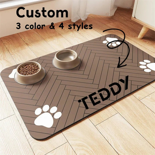 Personalized Custom Dog Cat Food Mat - MyPetDollar.com